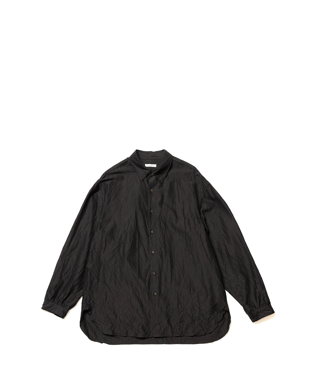 Dark Brown Wool Silk Regular Collar LS Shirt