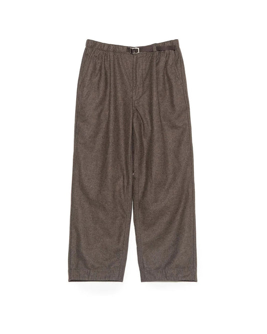 Brown Wool Nylon Melton Pants