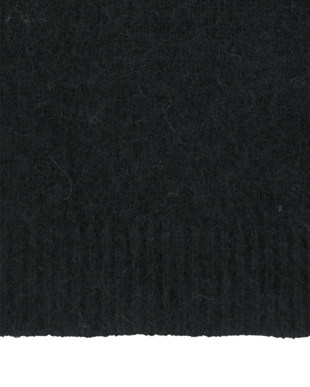 Black Hairy Rounded Pullover