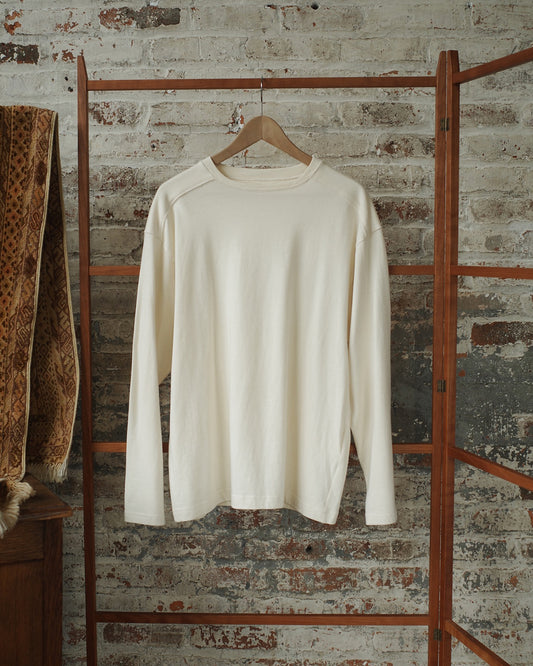 Natural Cotton Jersey Long Sleeve Arc Tee