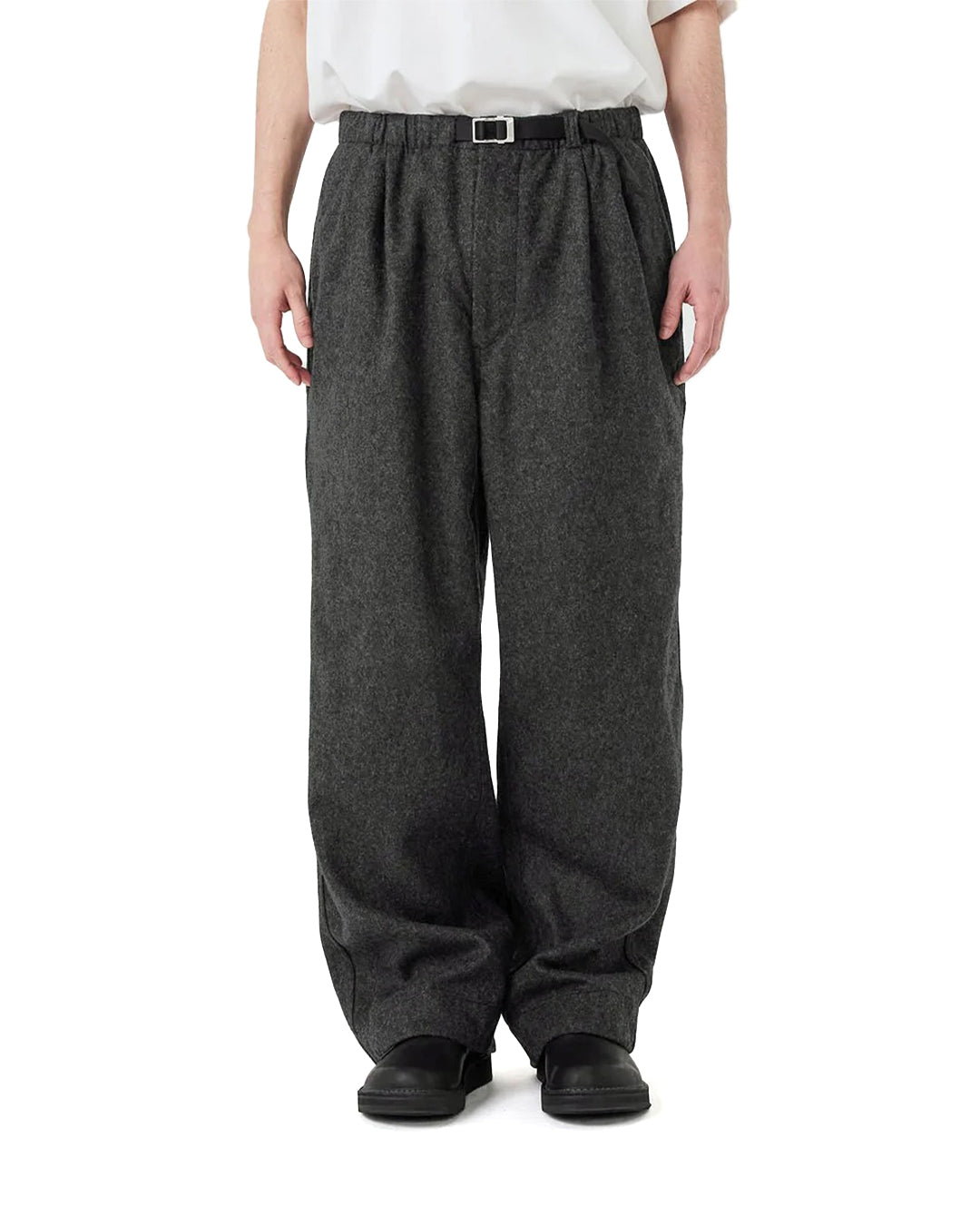 Charcoal Wool Nylon Melton Pants