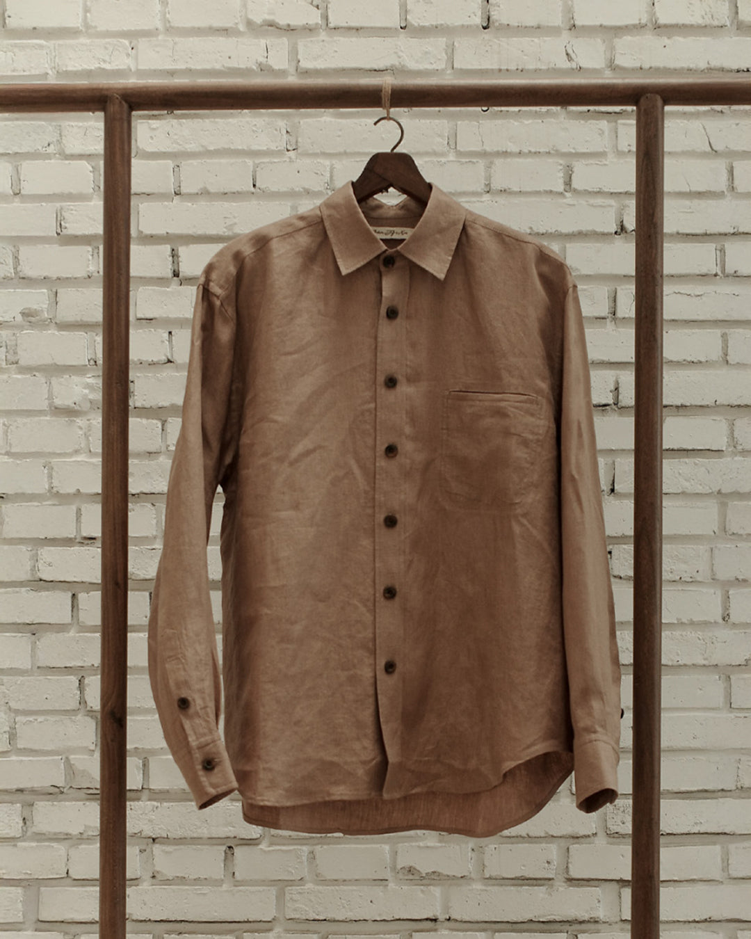 Powder Fine Linen Argyle Easy Shirt