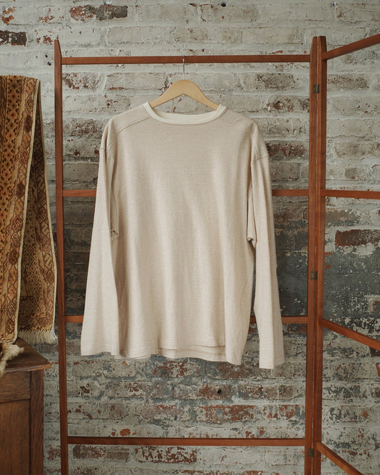 Natural Stripe Cotton Jersey Long Sleeve Arc Tee