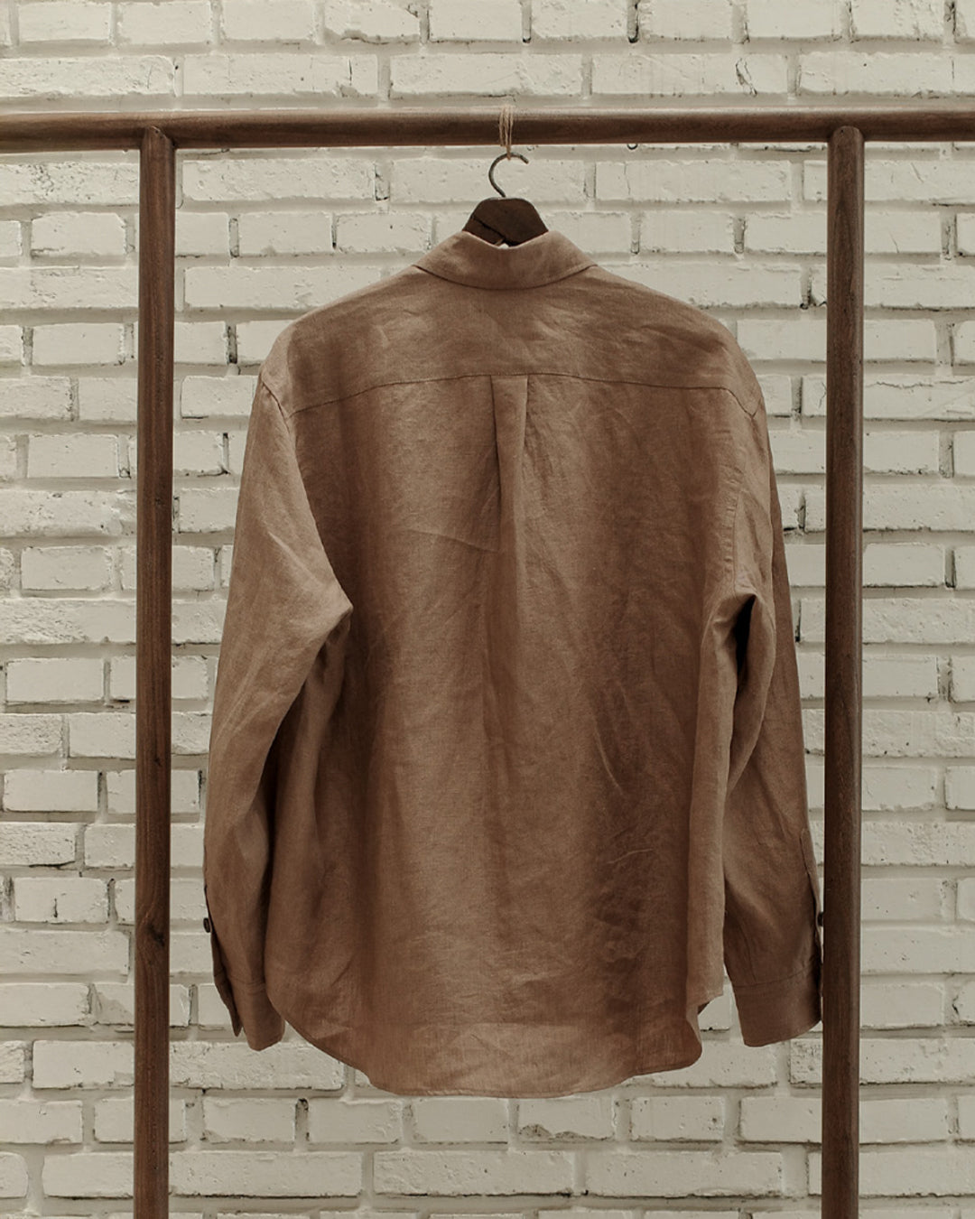 Powder Fine Linen Argyle Easy Shirt