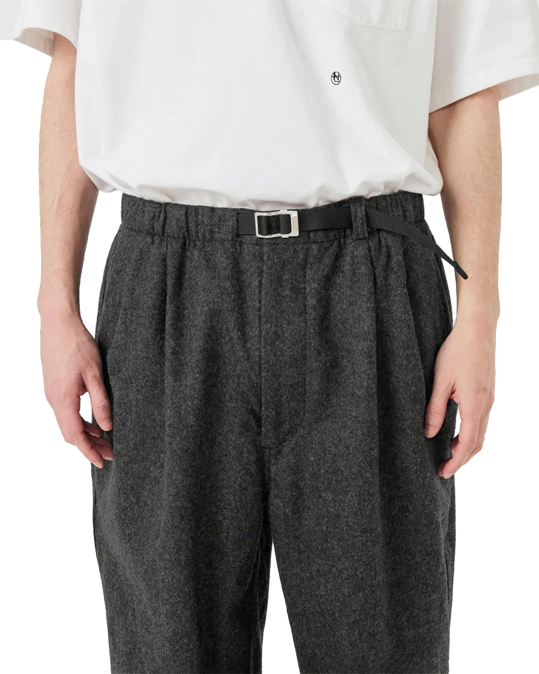 Charcoal Wool Nylon Melton Pants