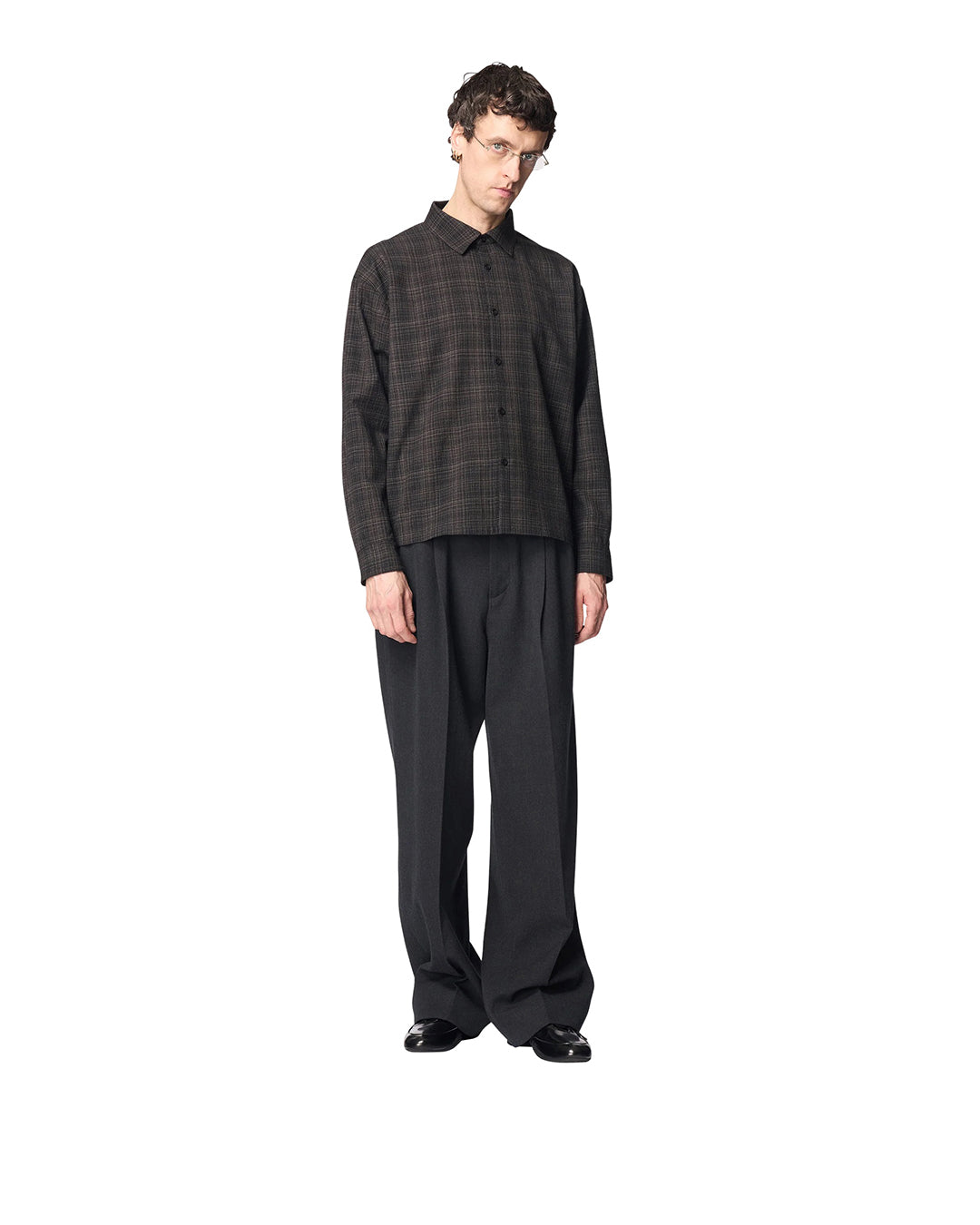 Navy Check Wool Philip Shirt