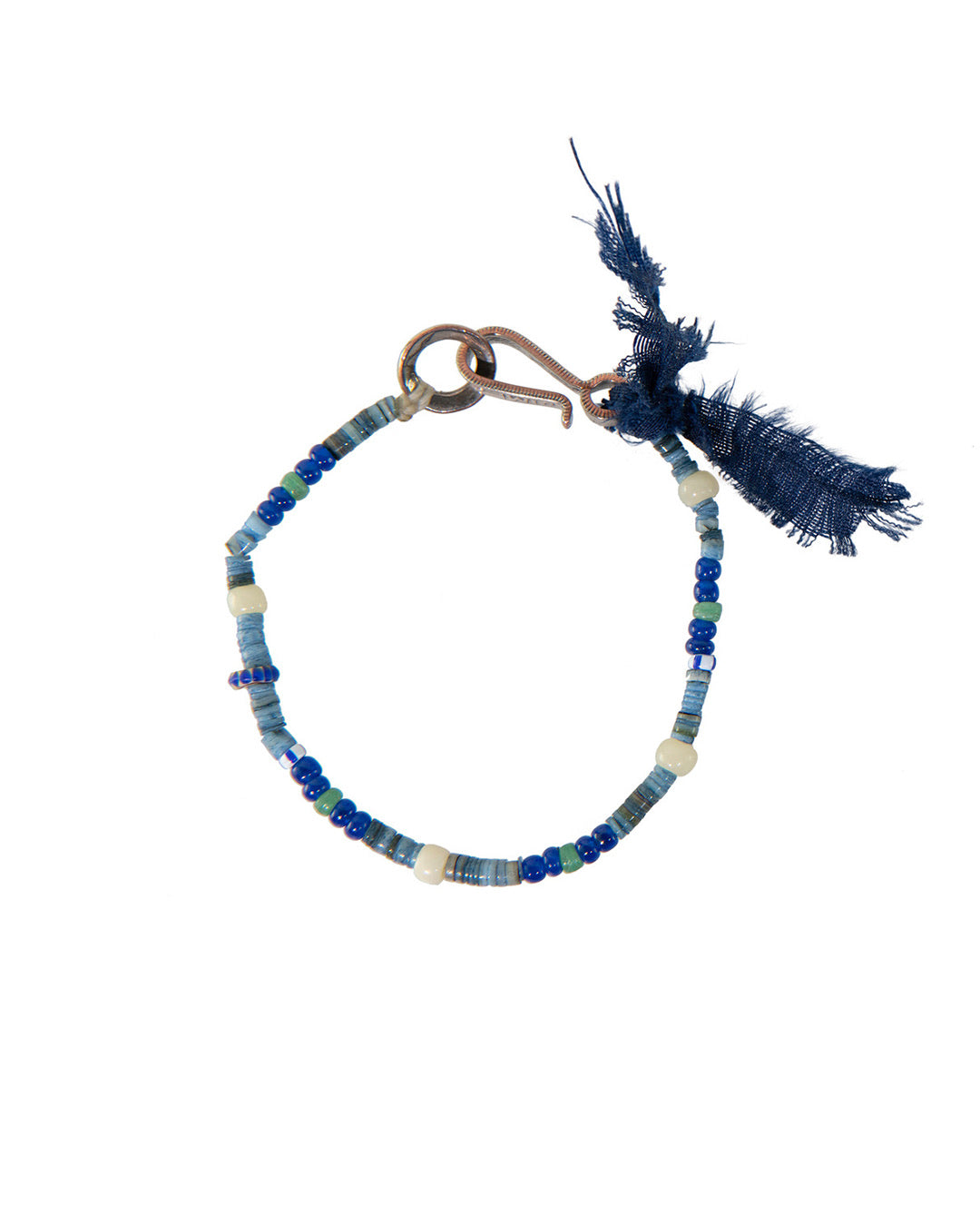 Indigo Dyed Shell Beads Bracelet