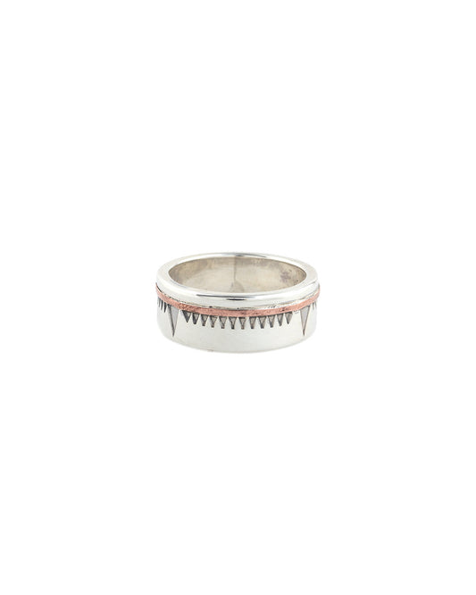 Silver Copper Line Ring