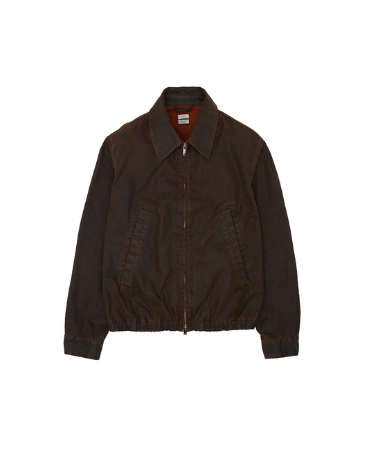Brown Coated Cotton Drizzler Jacket