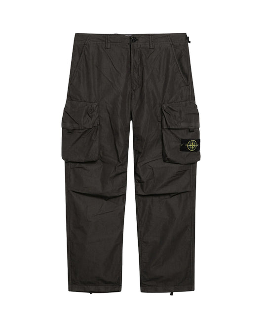 Charcoal Cotton Nylon Micro Ripstop Cargo Trousers