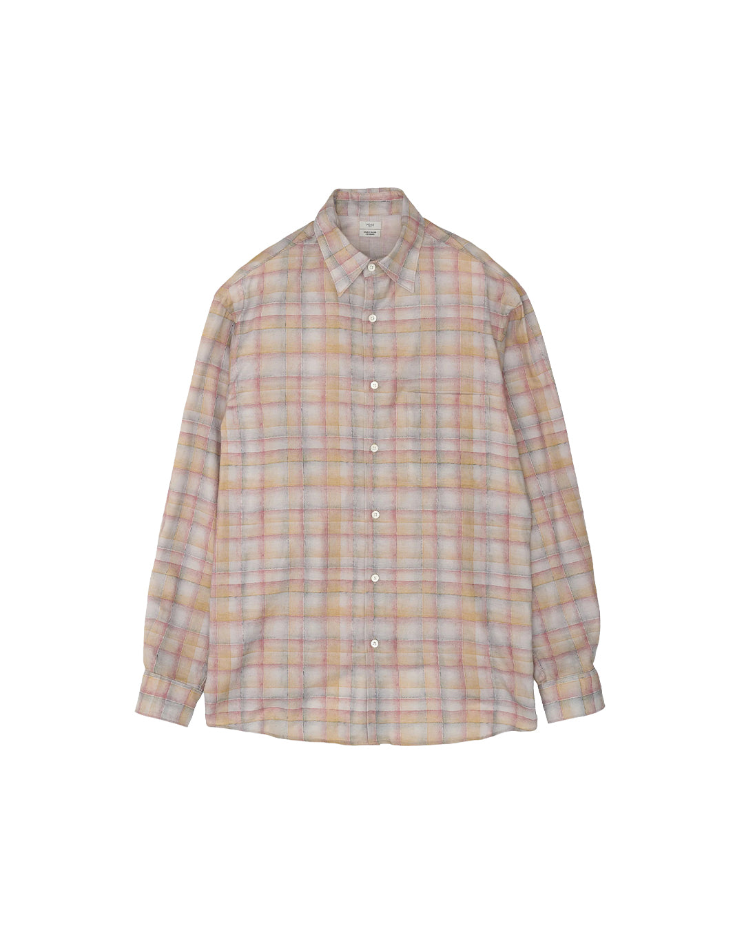 Orange Plaid Cotton Printed Lawn Shirt