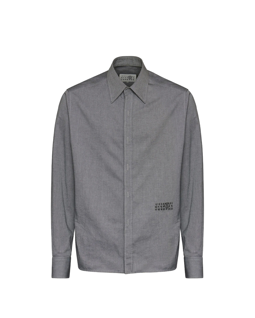 Black Cotton Long Sleeve Zip-Up Shirt