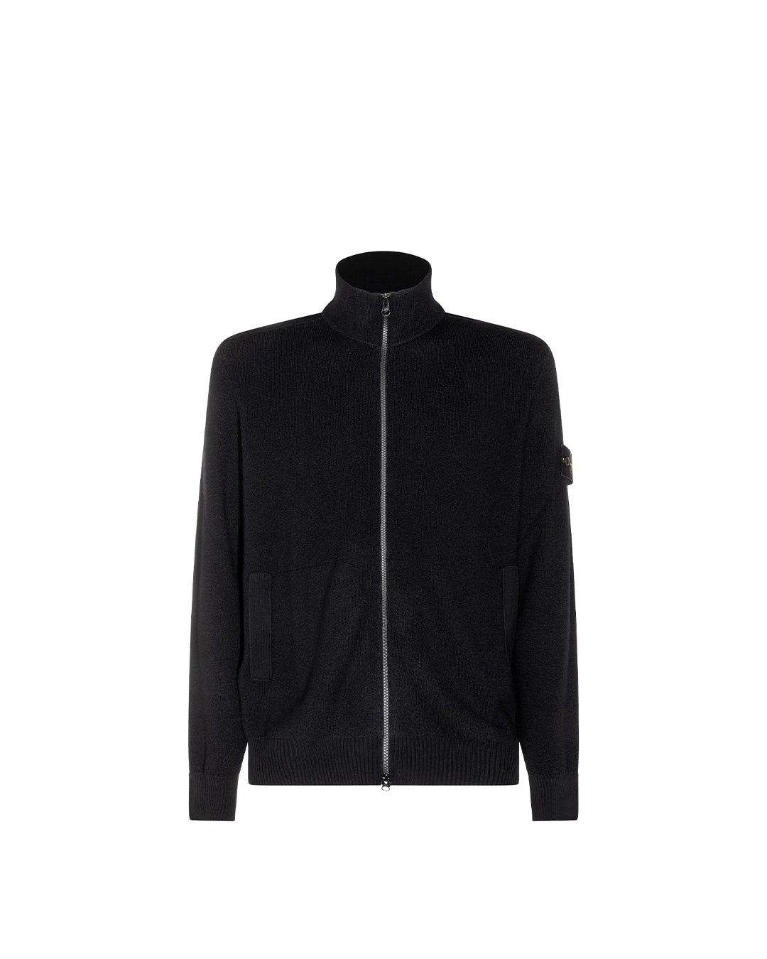 Black Pure RWS Wool Zip Up Jumper