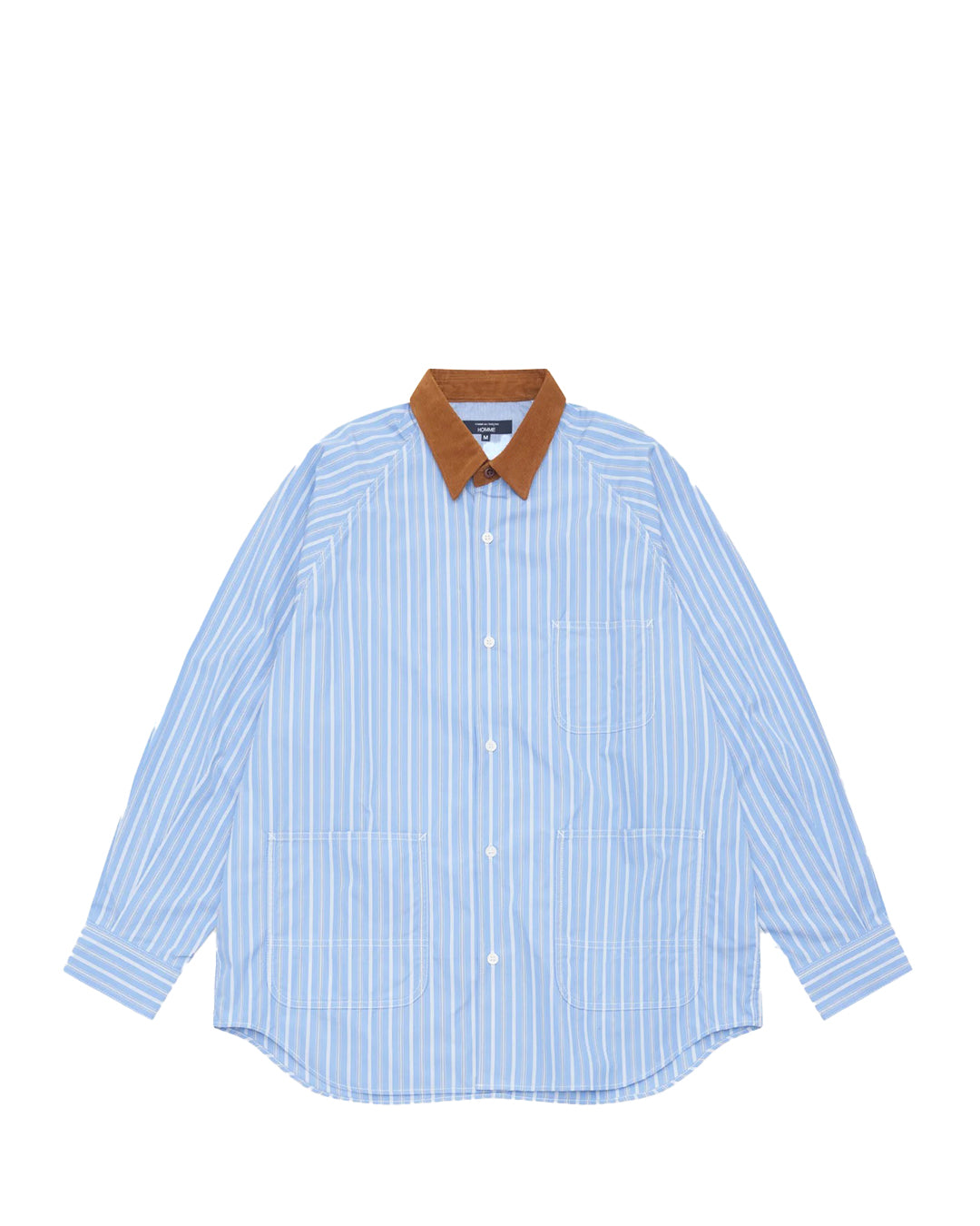 Sax/White/Navy Cotton Poplin Stripe Shirt