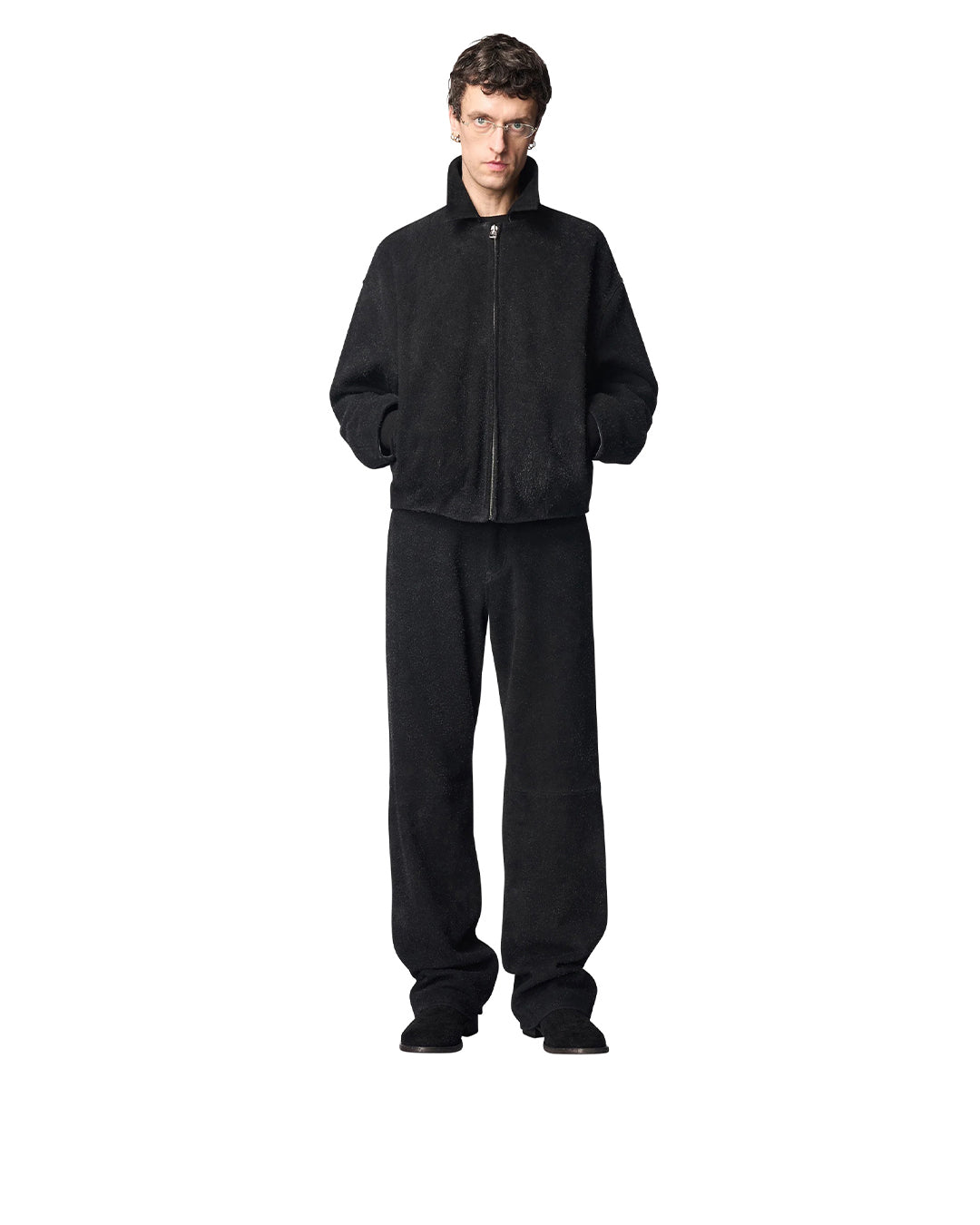 Black Leather Bud Blouson