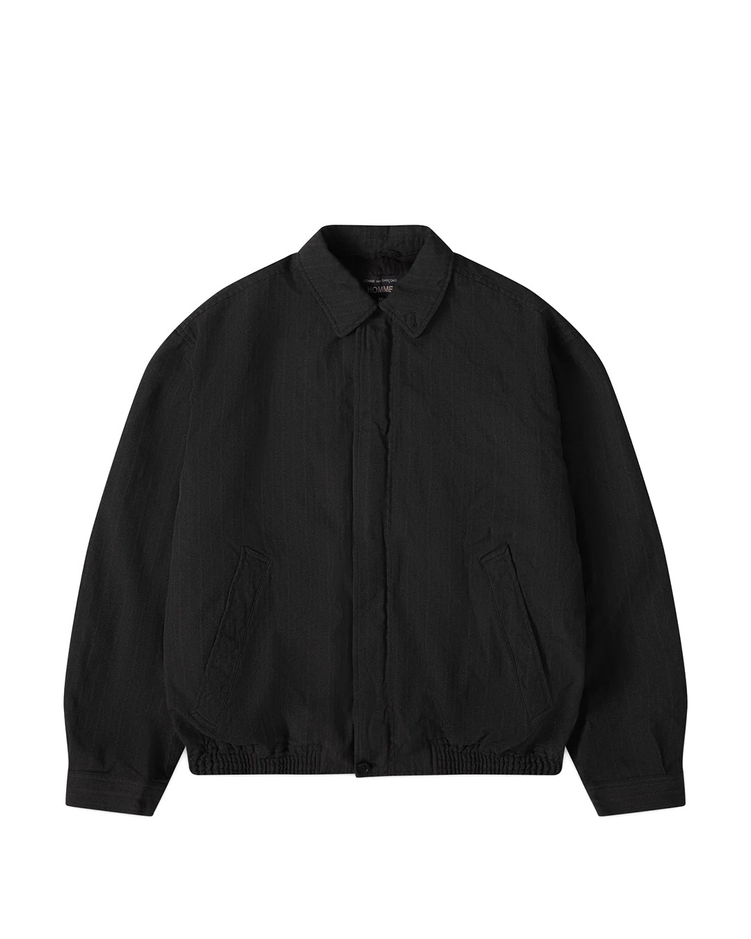 Brown Polyester Herringbone Stripe Garment Treated Jacket