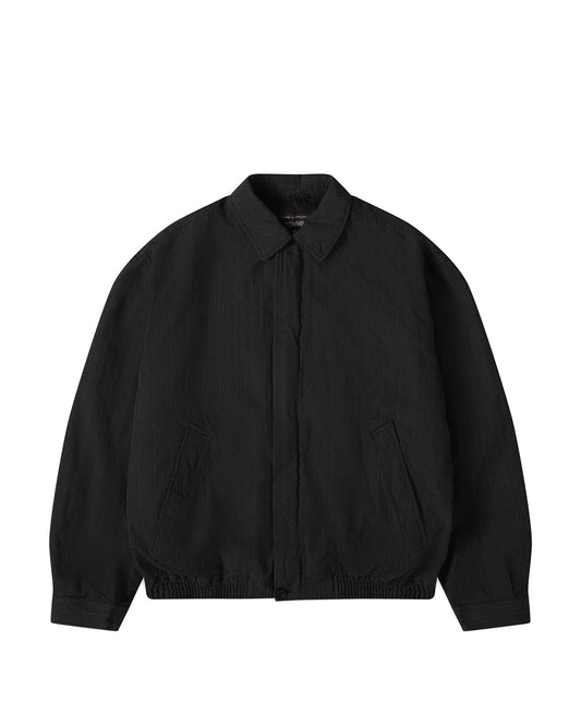 Brown Polyester Herringbone Stripe Garment Treated Jacket