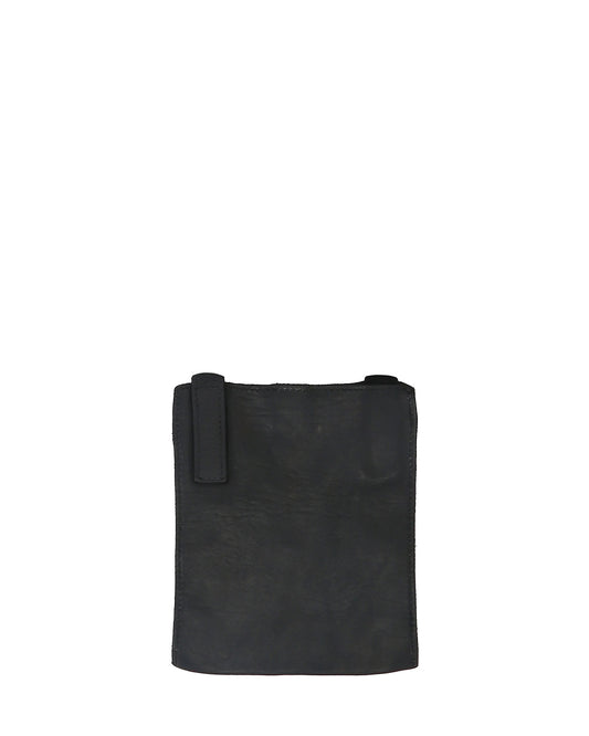 Black Horse Leather FT1 Flat Crossbody Bag