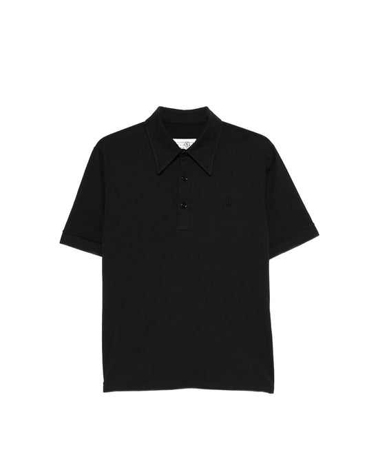 Black Heavy Cotton Jersey Polo Shirt