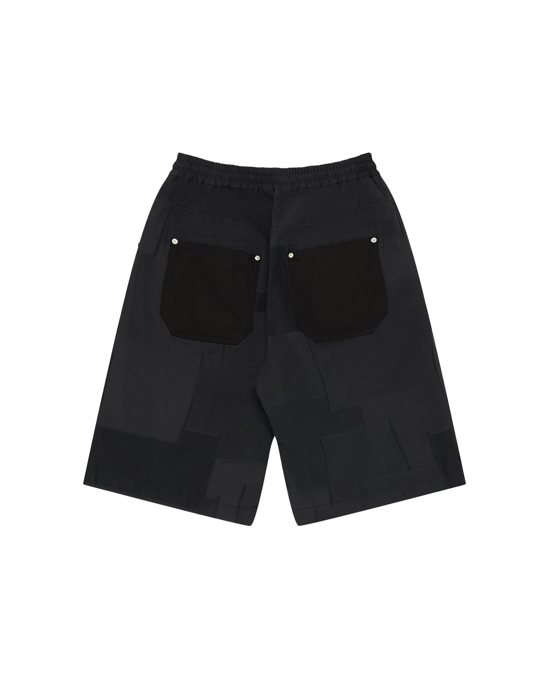 Navy White Cotton Polyester Jacquard Shorts