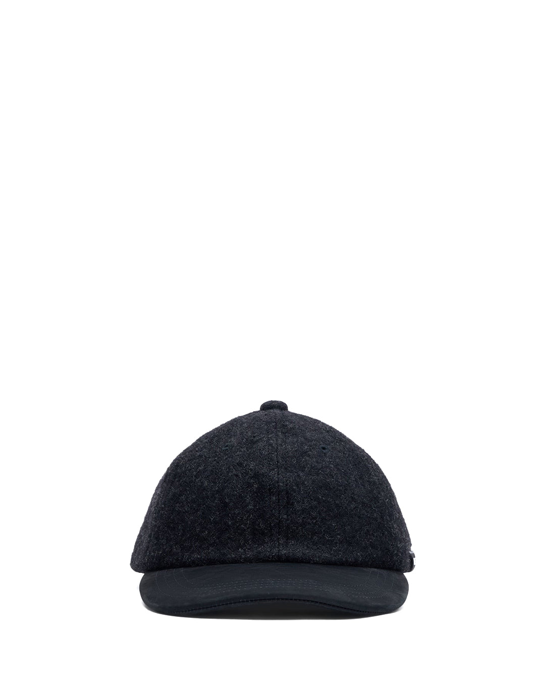 Charcoal/Black Wool Herringbone Suede Mix Baseball Cap