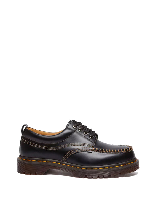 Black Analine Leather Lowell Moc Toe Shoes