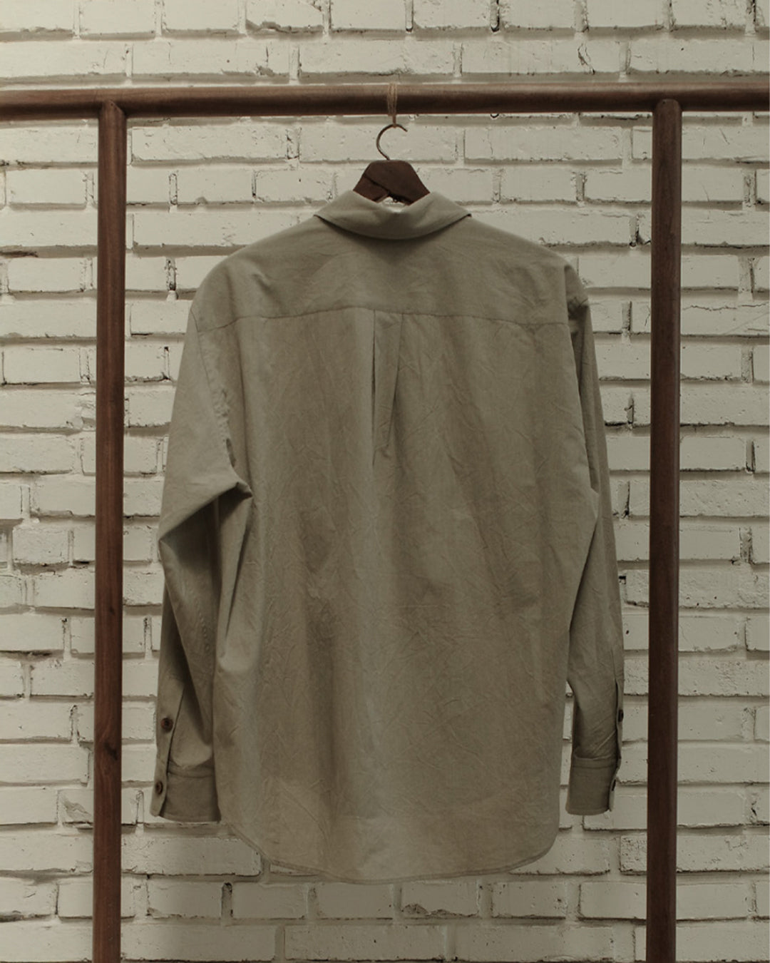 Warm Gray Washed Cotton Shirting Easy Shirt