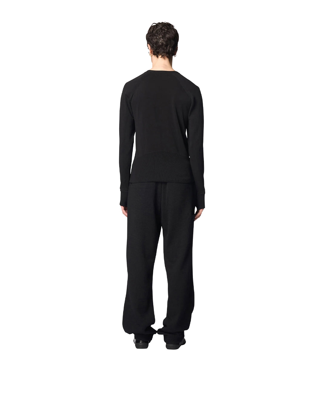 Black Cotton Silk Eulitz Knitted Thermal