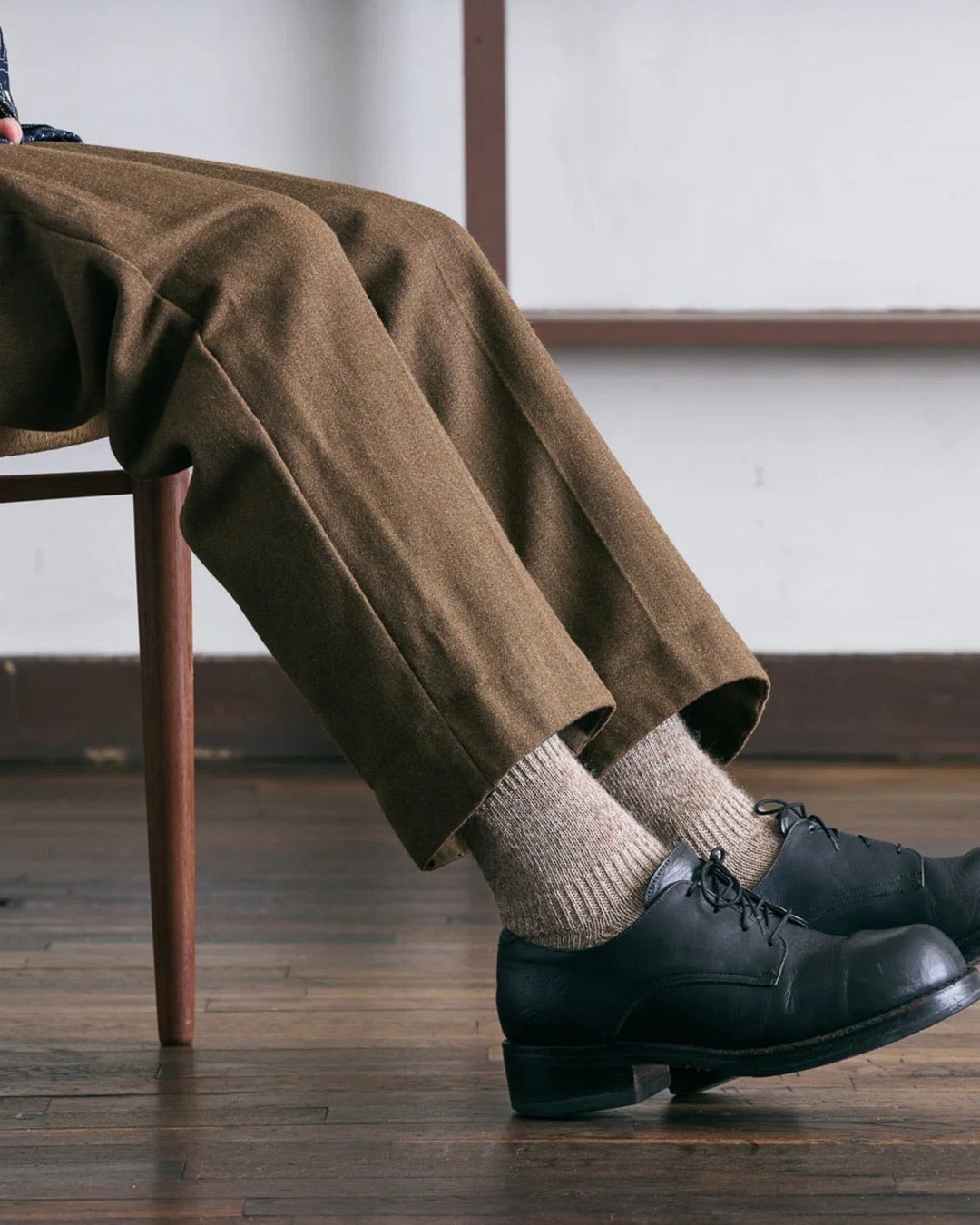 Brown Alpaca Linen "PLOOT" Socks