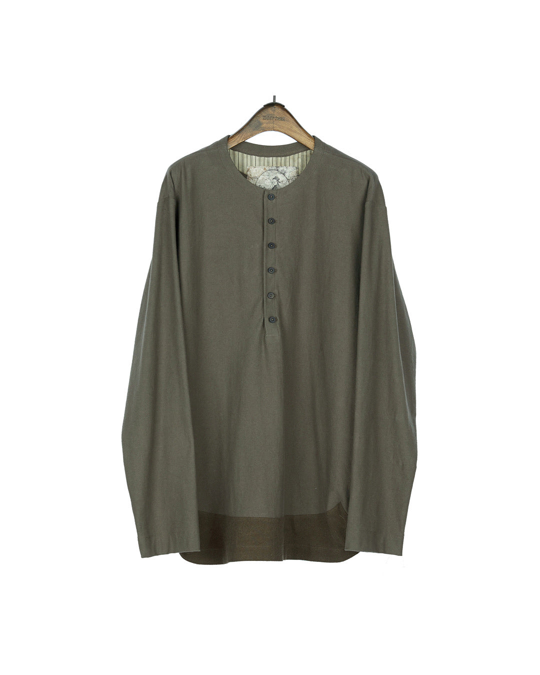 Henley-Neck Long Sleeve T-Shirt