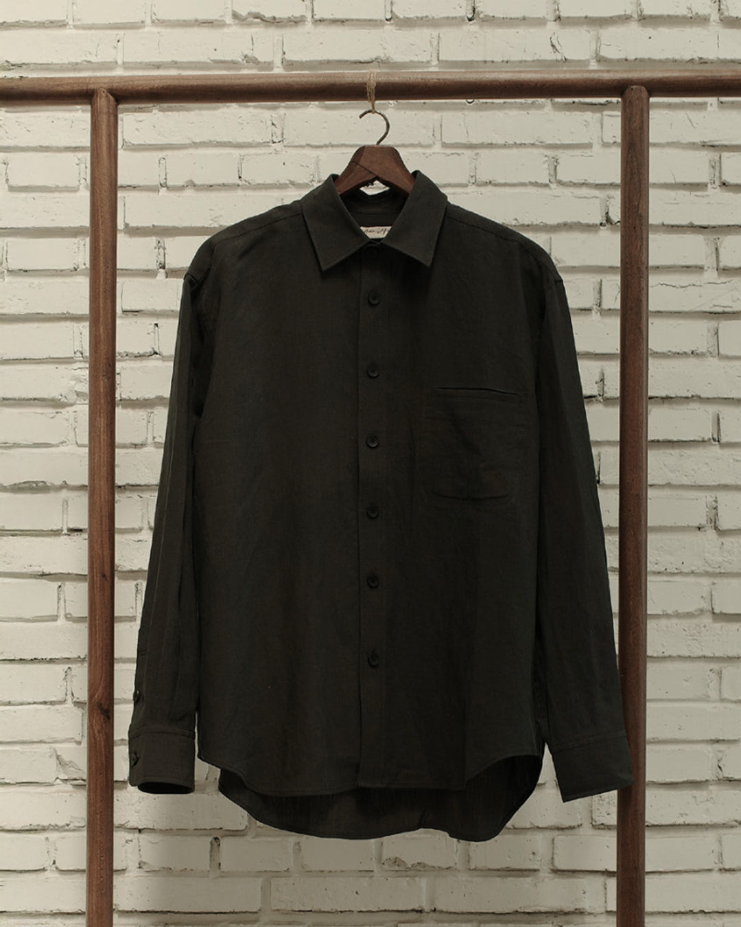 Petrol Fine Linen Silk Easy Shirt