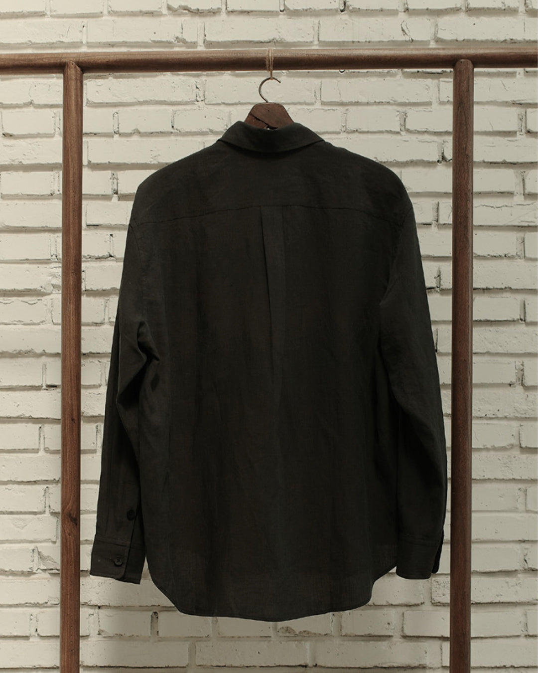 Petrol Fine Linen Silk Easy Shirt