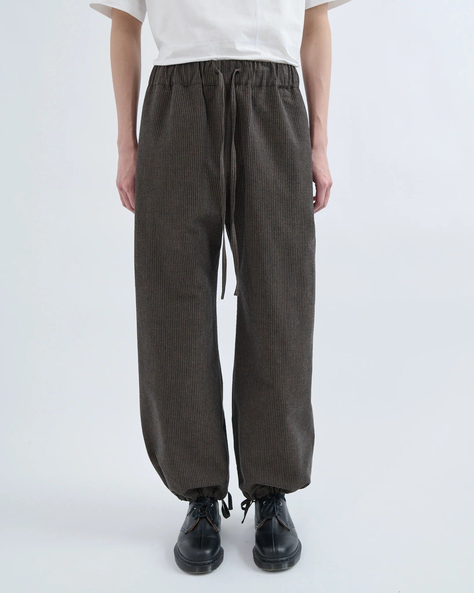 Brown/Navy Stripe Cotton Wool Seersucker Siesta Trousers