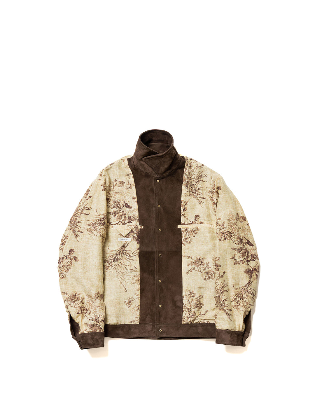 Brown Baby Calf Suede Militaly Jacket