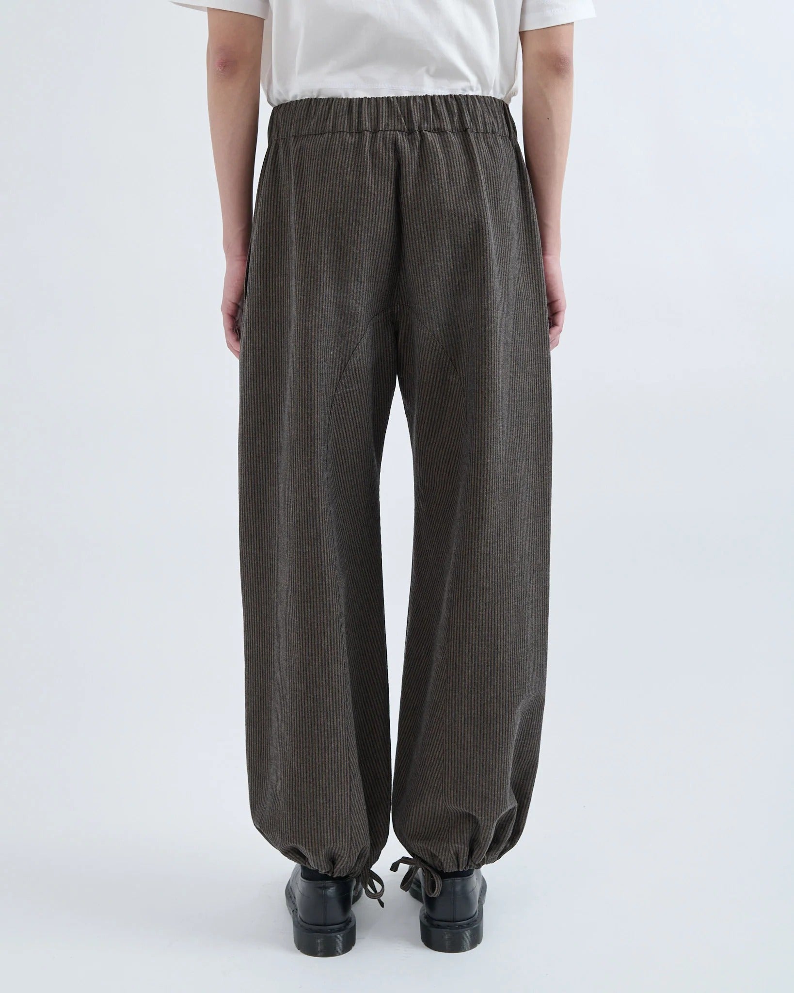 Brown/Navy Stripe Cotton Wool Seersucker Siesta Trousers