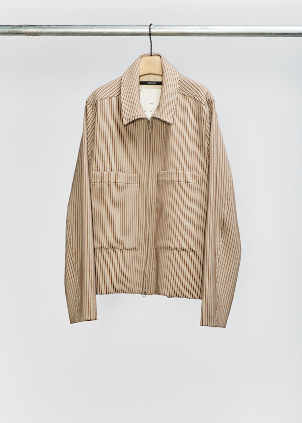 Beige Crop Patch Pocket Jacket