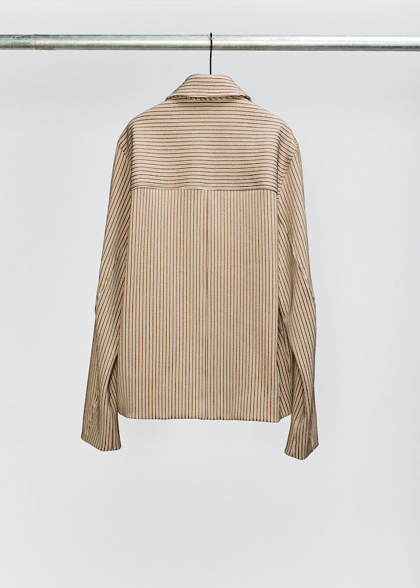 Beige Crop Patch Pocket Jacket