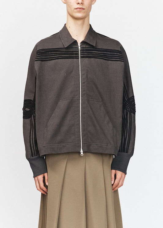 Washed Black "APPLIQUÉ" Track Jacket