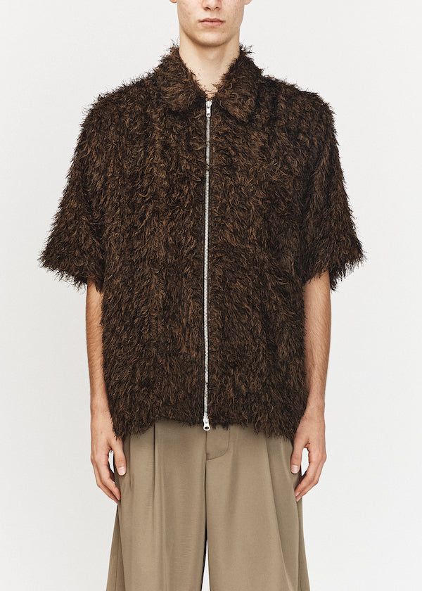 Black / Brown Zip Up Box Shirt