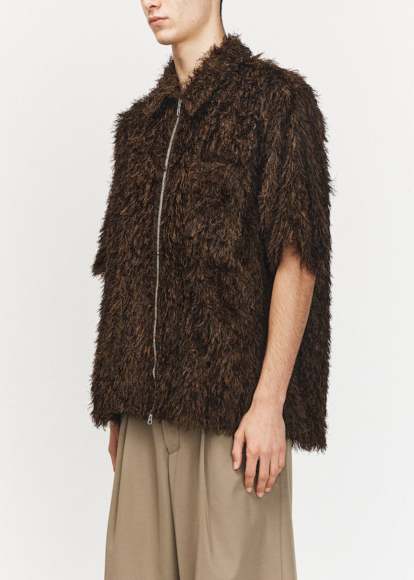 Black / Brown Zip Up Box Shirt