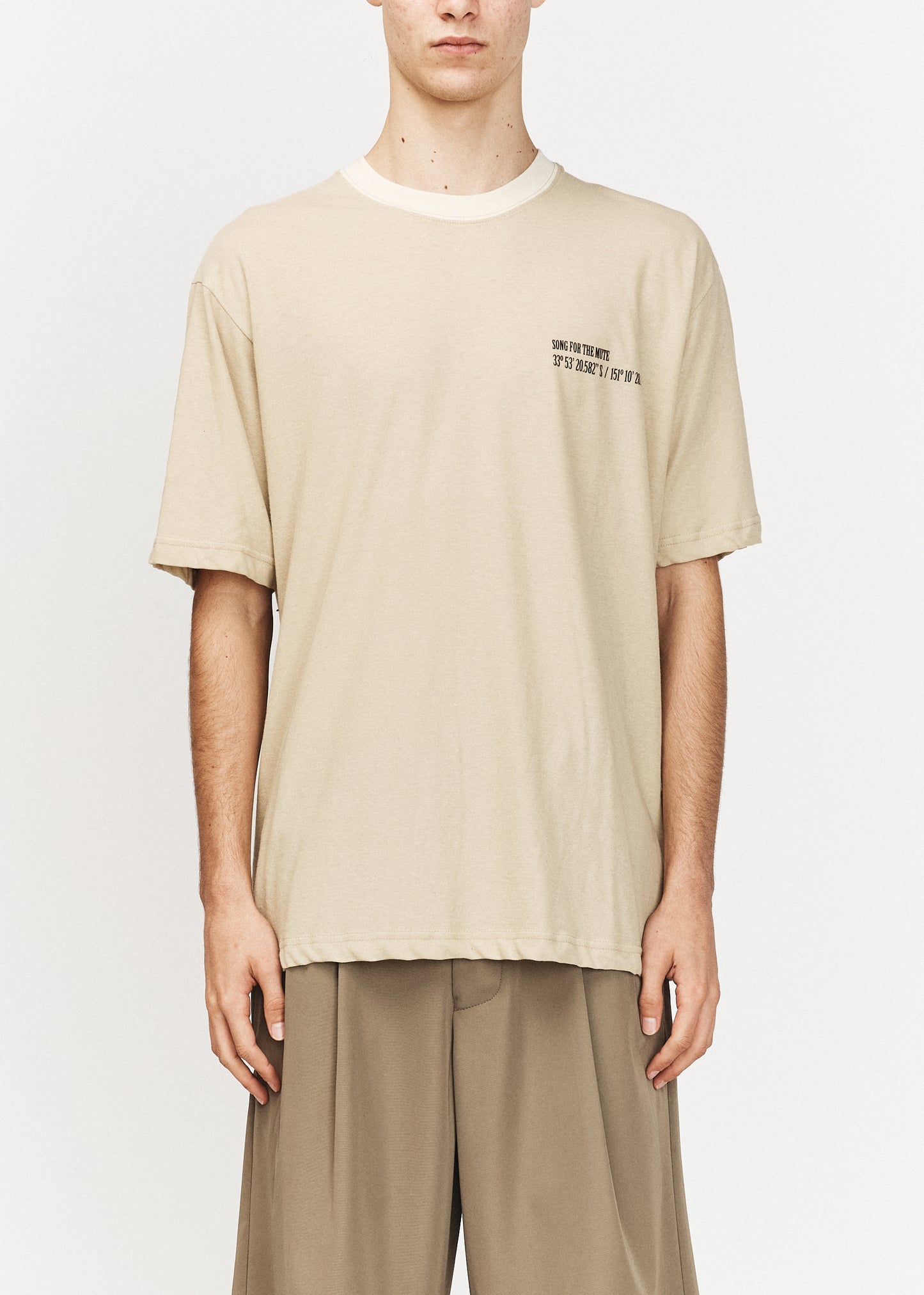 Beige "COORDINATES" Oversized Tee