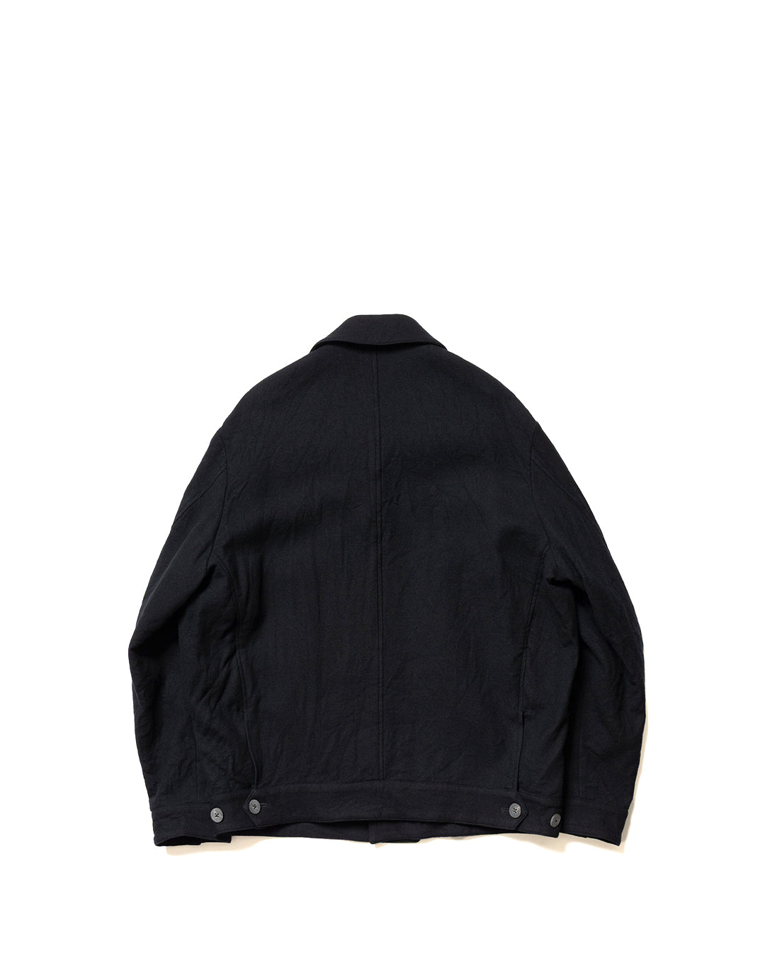 Black Wool Double Cloth Flight Jacket