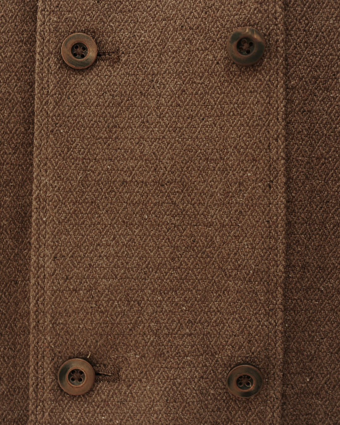 Brown Mix Cotton Silk Argyle Double Breasted Boxy Shirt
