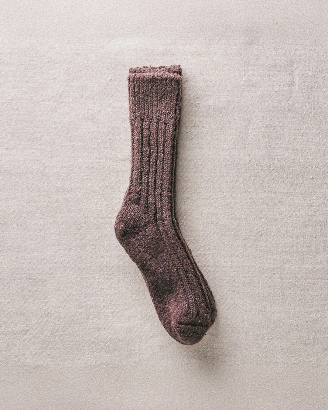 Brown Recycled Wool Organic Cotton Low Gauge Socks