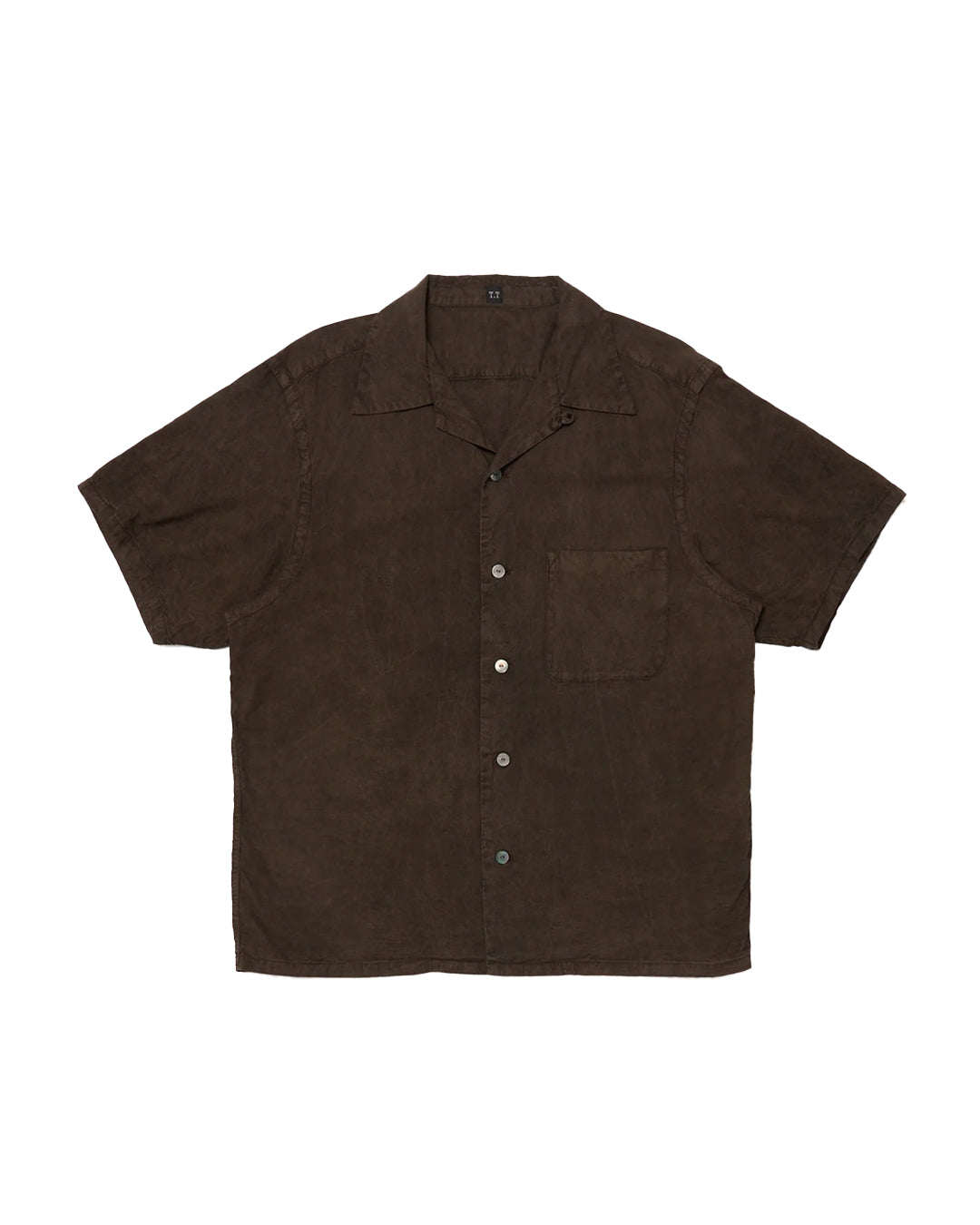 Mud Dyed Brown Lot.113 Open Collar Shirt