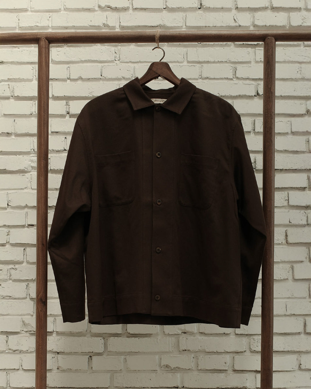Chocolate Silk Cotton Satin Boxy Shirt