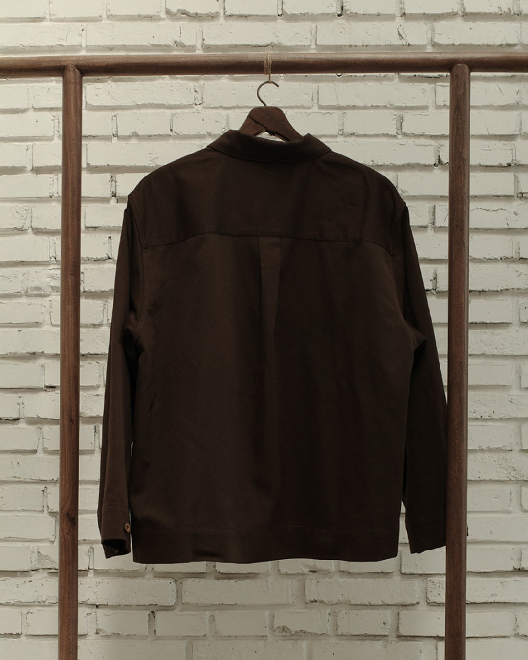 Chocolate Silk Cotton Satin Boxy Shirt