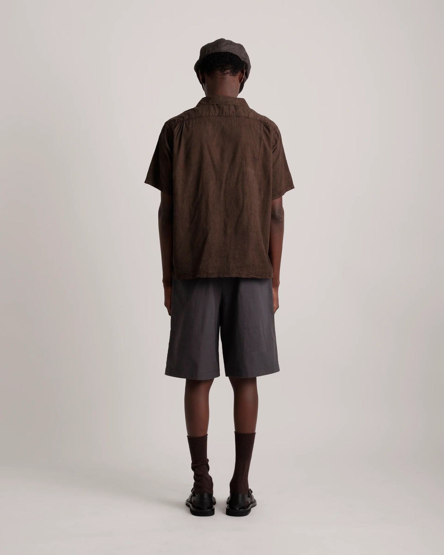 Mud Dyed Brown Lot.113 Open Collar Shirt