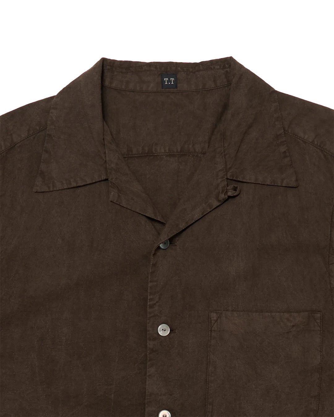 Mud Dyed Brown Lot.113 Open Collar Shirt