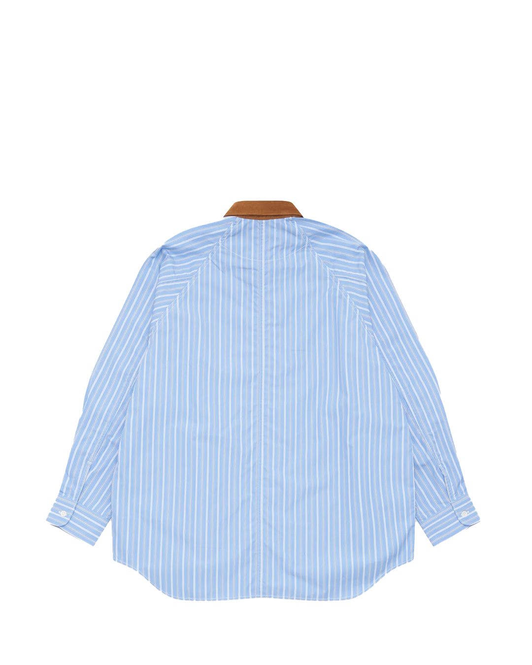Sax/White/Navy Cotton Poplin Stripe Shirt